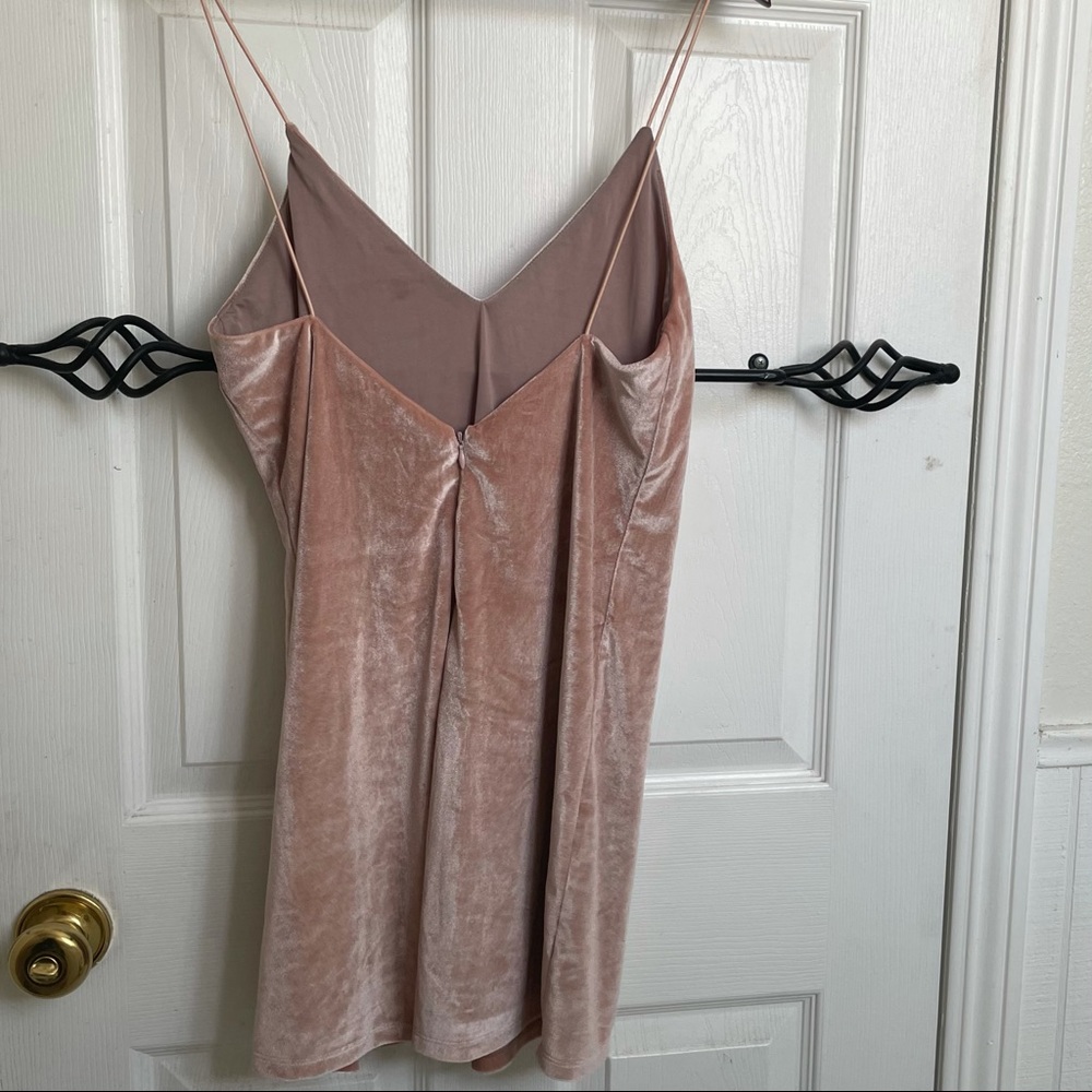(NWOT) Tobi Terrell Velvet Shift Dress - Rose - Picture 3 of 5